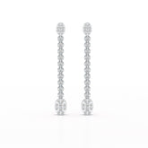 0.89 CT Lab Diamond Dangle Drop Wedding Earrings - Jama Jewels